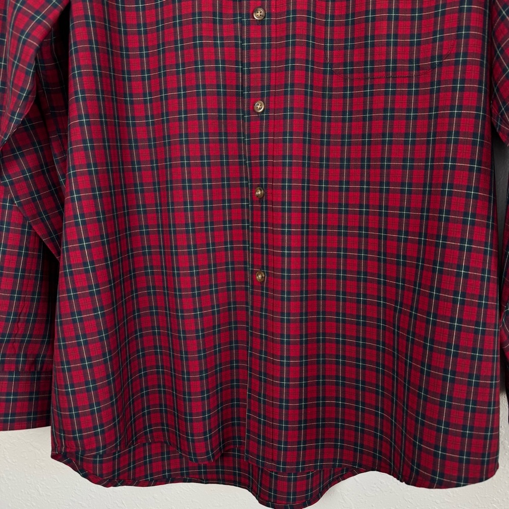 Vintage Sir Pendleton wool ruthven tartan plaid red button down shirt L - Picture 5 of 11